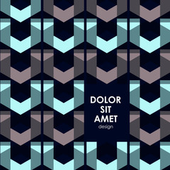 Vector background of hexagons and triangle forming an arrow and abstract pattern