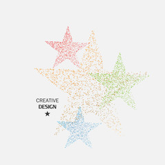 Four color star dots vector