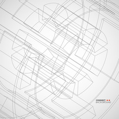 Vector illustration with technical drawing wheel