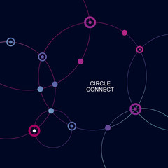 Network template. Digital background with connections circle