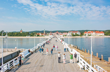 Fototapeta premium Pier in Sopot (Molo w Sopocie ) Gdynia (Gdingen) pomorskie (Pommern) Polska (Polen)