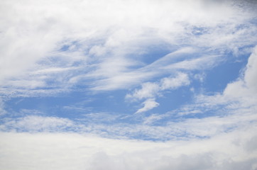 Blue sky with clouds background and textures. 