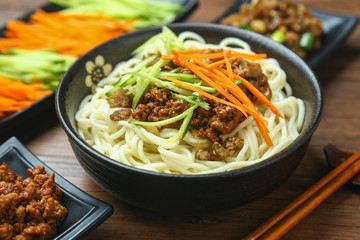 Chinese handmade noodles with gravy