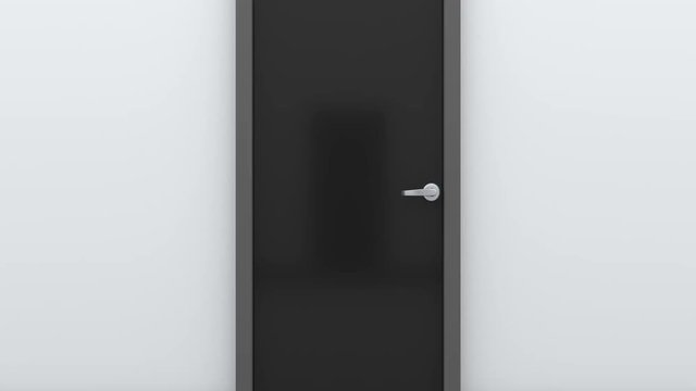 Never ending opening of black door.
Loop ready animation of endless opening door.