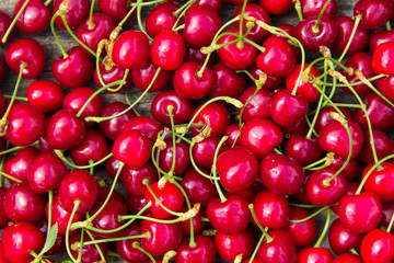 Background of the red cherry fruits