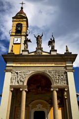 in cairate varese italy   church watch bell clock tower