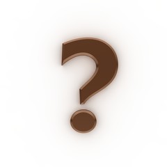 question mark 3d colored brown interrogation point punctuation mark asking sign isolated on white background in high resolution for business presentation and print