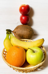 fruit, banana, orange, green Apple, coconut