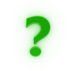 question mark 3d colored green interrogation point punctuation mark asking sign