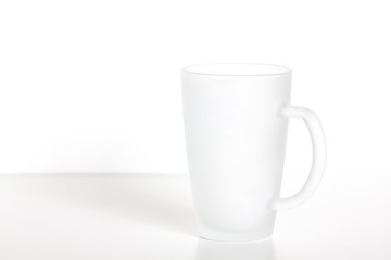 White cup mockup, isolated on white background