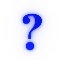 question mark 3d blue interrogation point punctuation mark asking sign isolated