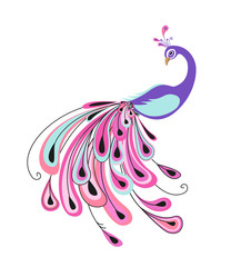 Obraz na płótnie Canvas Peacock with colorful feathers