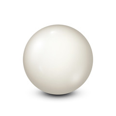 Billiard, white pool ball.Snooker. White background. Vector illustration.