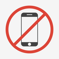 No mobile phone sign. Vector illustration.