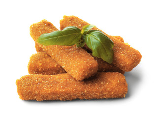 Cheese sticks on white background