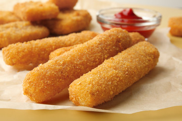 Cheese sticks, closeup