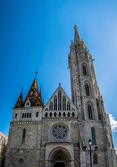 front view on Matthias Church in Budapest