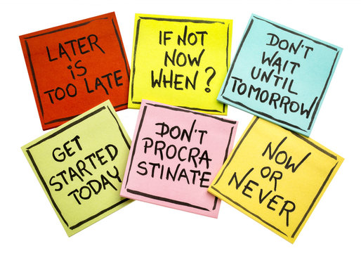 fighting procrastination - set of motivational notes