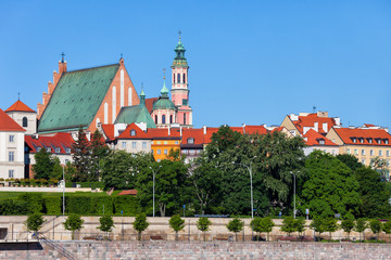 Old Town of Warsaw Skyline in Poland