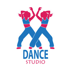 dance logo for dance school, dance studio. vector illustration