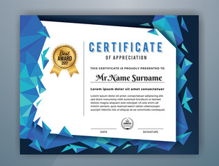 Multipurpose Modern Professional Certificate Template Design for Print. Vector illustration