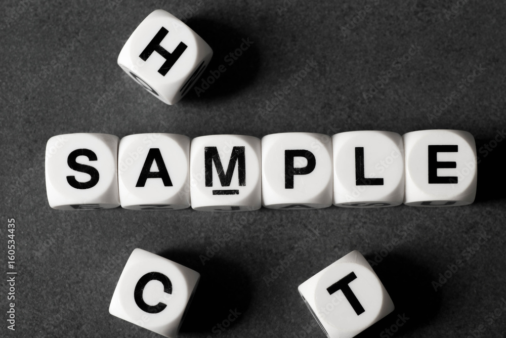 Canvas Prints word sample on toy cubes