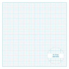 Vector printable graph paper 12x12 inch size