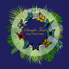 Beautiful vector floral summer background with tropical palm leaves. Perfect for wallpapers, web page backgrounds, surface textures, textile.