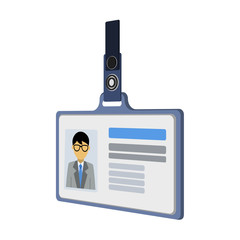 Identification badge isometric icon