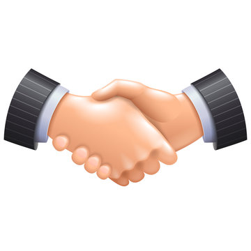 3d Handshake Icon Isolated On White Vector