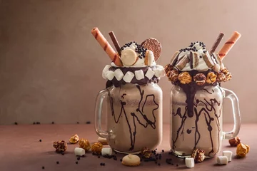 Foto auf Acrylglas Milchshake Schokoladenfreak oder verrückter Shake