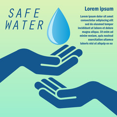 safe / save water concept with text space for your slogan / tagline, vector illustration