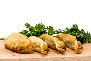 Chinese food Fried dumplings on plate