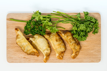 Chinese food Fried dumplings on plate