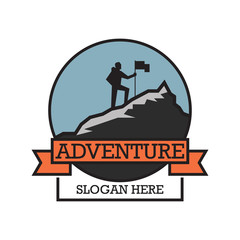 adventure logo with text space for your slogan / tag line, vector illustration