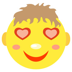 Fototapeta premium In love smiley boy. 