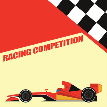 Formula One / Grand Prix Racing Poster. Vector Illustration