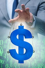 American dollar in floating exchange rate concept