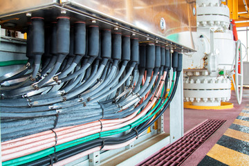 Electrical cabinet with connectors is providing electrical energy to residential place