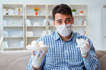 Man suffering from allergy - medical concept