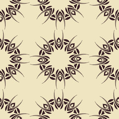 Abstract ornamental floral seamless pattern. Template can be used for fabric, textile, cloth, wrapping paper, oilcloth, and other design