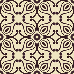 Abstract ornamental floral seamless pattern. Template can be used for fabric, textile, cloth, wrapping paper, oilcloth, and other design