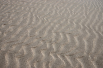 Fototapeta na wymiar Lines in the sand of a beach. Out of focus image.