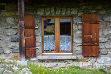 A window of an old alpine hut