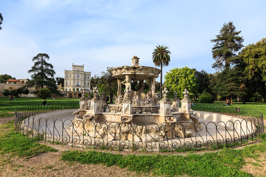 Fontain Bernini named Cochlea in Villa Doria Pamphili at the Via Aurelia Antica