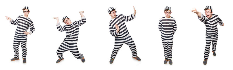 Funny prison inmate in concept