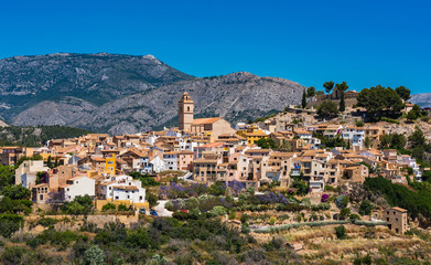 Fototapeta na wymiar Polop village on hill top, Alicante,Spain