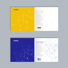 Naklejka premium Brochure with molecule structure vector illustration
