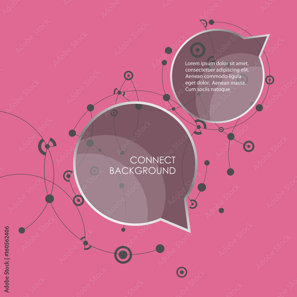 Poster speech bubbles with abstract lines and dots