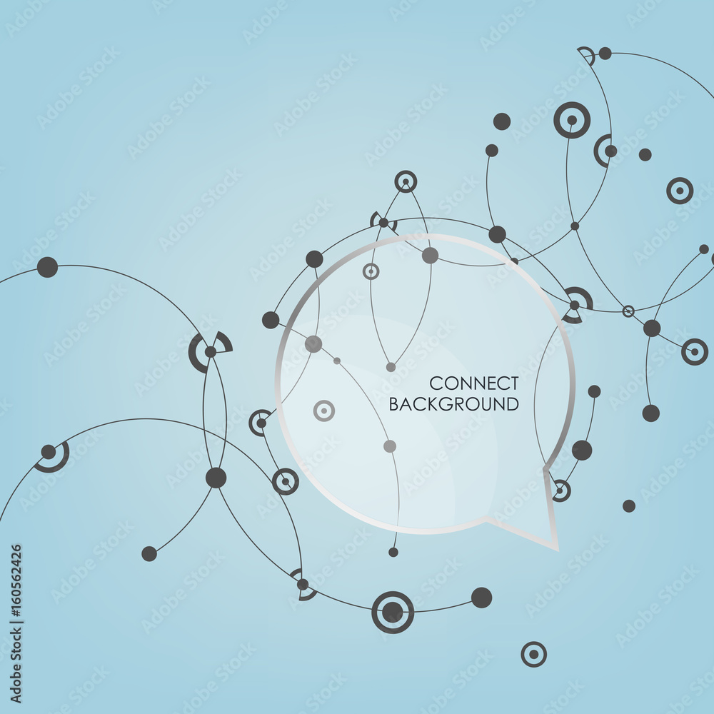 Poster speech bubbles with abstract lines and dots